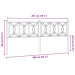 vidaXL Tête de lit métal blanc 200 cm