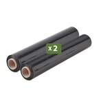 Pack And Move - Lot 2 Rouleaux Film Étirable - 300 M - Noir - Film Déménagement Film Emballage Film Palette Film Protection