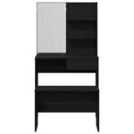 vidaXL Ensemble de Coiffeuse avec tiroir Chêne noir 74.5 x 40 x 141 cm