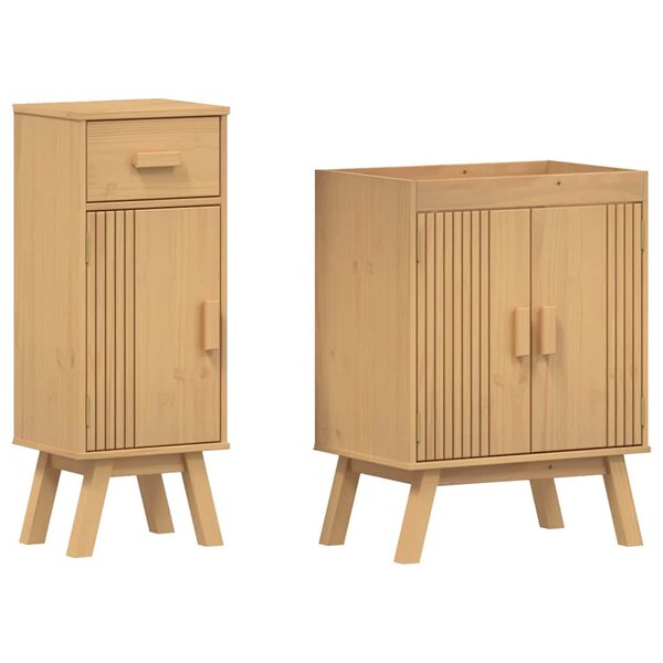 vidaXL Ensemble de meubles de salle de bain avec tiroir 2 Pièces Marron