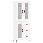 vidaXL Buffet haut Blanc 69 5x34x180 cm Bois d'ingénierie