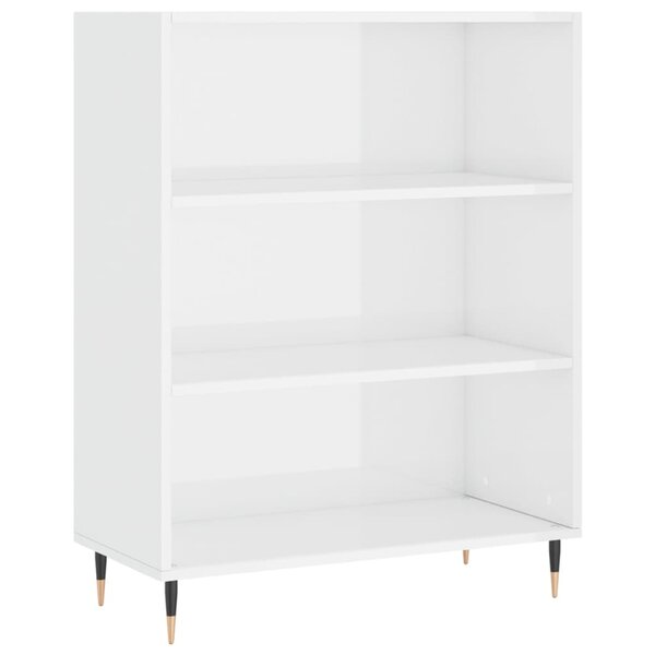 vidaXL Bibliothèque blanc brillant 69 5x32 5x90 cm bois d'ingénierie
