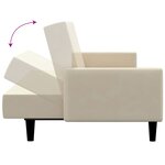 vidaXL Canapé-lit à 2 places crème velours