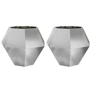 vidaXL Jardinière 2 Pièces Argent 100 x 100 x 80 cm Acier galvanisé