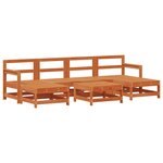 vidaXL Ensemble de salon de jardin 7 Pièces Brun cire Bois de pin massif