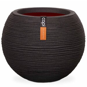 Capi Pot à fleurs Nature Rib rond 40 x 32 cm noir KBLR270