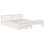 vidaXL Cadre de lit sans matelas blanc 140x200 cm bois de pin massif