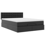VidaXL Cadre de lit ottoman avec matelas noir 140x200 cm similicuir