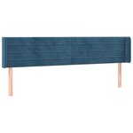 vidaXL Tête de lit à LED Bleu foncé 183x16x78/88 cm Velours