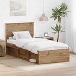 vidaXL Cadre de lit Chêne artisan 90 x 200 cm Bois d'ingénierie
