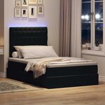 vidaXL Lit avec rangement et LED avec LED Noir 120 x 190 cm Velours