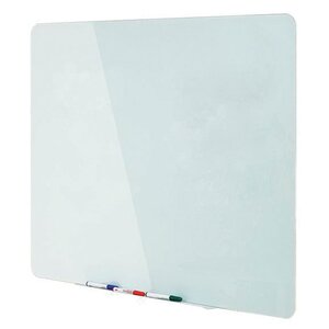 Tableau magnétique en verre effaçable à sec, surface en verre trempé blanc, 4 mm, 1 500 x 1 200 mm