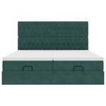 vidaXL Cadre de lit ottoman avec matelas vert foncé 160x200 cm velours