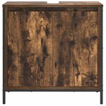 vidaXL Meuble de salle de bain lavabo chêne fumé 60x34 5x60 cm