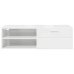 vidaXL Cabinet en Bois avec tiroir Blanc brillant 100 5 x 39 x 30 cm