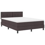 vidaXL Lit à ressorts avec matelas Marron foncé 140 x 200 cm tissu