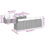 vidaXL Ensemble de canapé de jardin avec coussin 9 Pièces Gris polyrotin