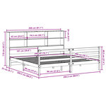 vidaXL Lit bibliothèque sans matelas blanc 200x200 cm bois pin massif