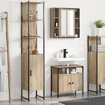 vidaXL Ensemble de mobilier de salle de bain 3 Pièces Chêne sonoma