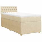 vidaXL Sommier à lattes de lit avec matelas Crème 90x200 cm Tissu