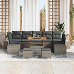 vidaXL Ensemble de canapé de jardin 10 Pièces Gris clair et gris foncé