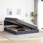 vidaXL Lit de Rangement avec matelas Gris foncé 160 x 200 cm Velours