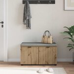 vidaXL Banc d'entrée avec coussin Chêne artisanal 80 x 46 x 46 cm