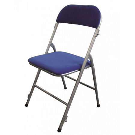 Chaise pliante isabelle en velours - lot de 6 - bleu - velours