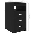 vidaXL Bureau Noir 140x50x76 cm Bois d’ingénierie
