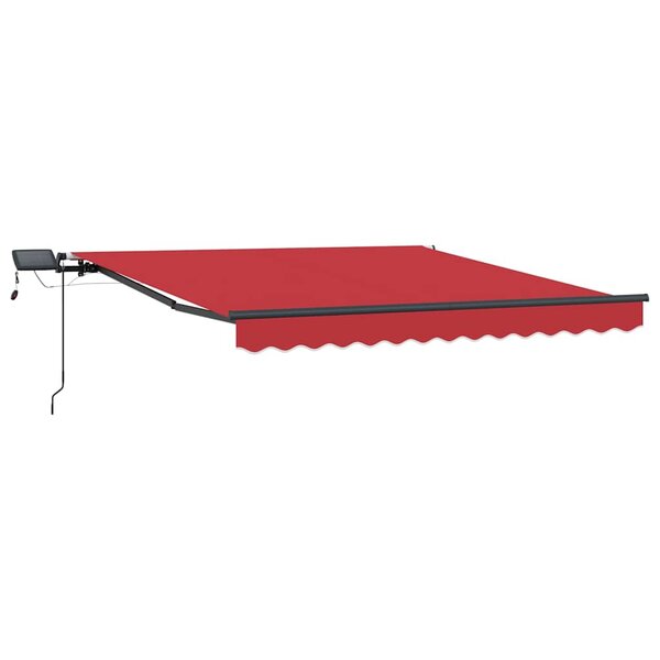vidaXL Auvent Rétractable Rouge 350 x 250 cm tissu