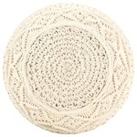 vidaXL Pouf fait à la main en macramé 45x30 cm Coton