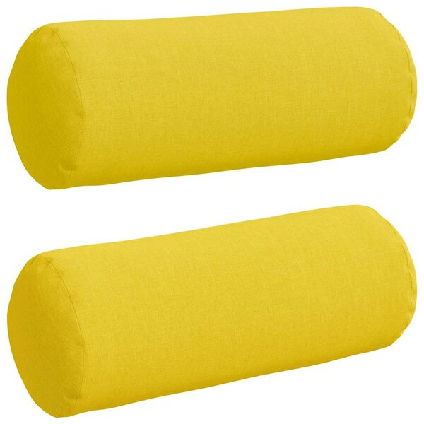 vidaXL Coussins d'accent 2 Pièces Jaune clair Ø 15 x 40 cm tissu