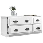 vidaXL Meuble TV blanc brillant 100x35 5x45 cm bois d'ingénierie