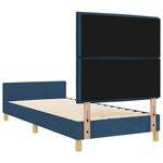 vidaXL Cadre de lit avec tête de lit Bleu 90 x 190 cm tissu
