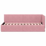 vidaXL Cadre de lit d'angle avec tête de lit Rose 80 x 200 cm Velours
