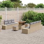 vidaXL Ensemble de canapé de jardin 10 Pièces Beige et Gris clair