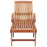 vidaXL Chaise longue avec coussin beige Bois de teck solide