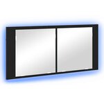 vidaXL Cabinet Miroir LED avec étagère Chêne noir 100 x 12 x 45 cm
