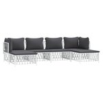 Salon de jardin meuble d'extérieur ensemble de mobilier avec coussins 6 pièces blanc acier 02_0018318