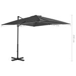 vidaXL Parasol en porte-à-faux Mât en aluminium 250x250 cm Anthracite