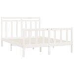 vidaXL Cadre de lit Blanc Bois de pin massif 160x200 cm