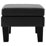 vidaXL Repose-pied Noir Similicuir