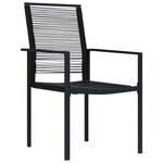 vidaXL Chaises de jardin 4 Pièces Rotin PVC Noir