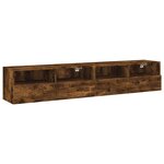vidaXL Meubles TV muraux 2 Pièces chêne fumé 80x30x30cm bois d'ingénierie