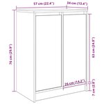 vidaXL Armoire à chaussures chêne noir 57x34x76 cm bois d'ingénierie