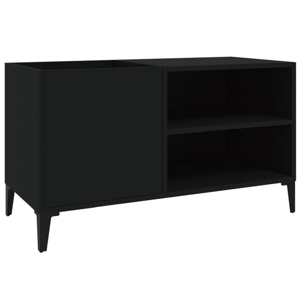 vidaXL Armoire à disques noir 84 5x38x48 cm bois d'ingénierie