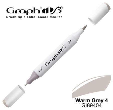 Marqueur manga à l'alcool Graph'it Brush 9404 Warm Grey 4