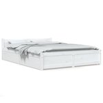 vidaXL Cadre de lit sans matelas avec tiroirs blanc 120x200 cm