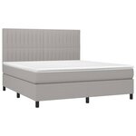vidaXL Sommier à lattes de lit et matelas et LED Gris clair 160x200 cm