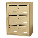 Bloc collectif leabox.com 2x3 grade 3 simple face Intérieur fixation murale Beige RAL 1001 finition brillante